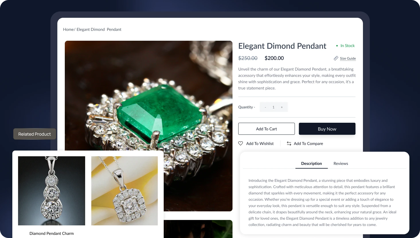 jewellery commerce product page