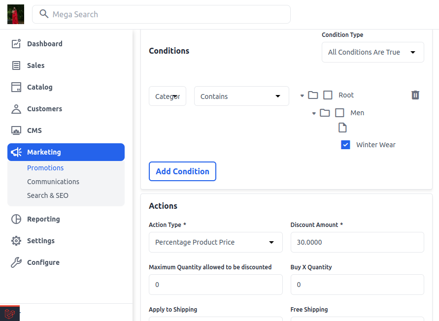 How to create promotions in Bagisto using cart rules