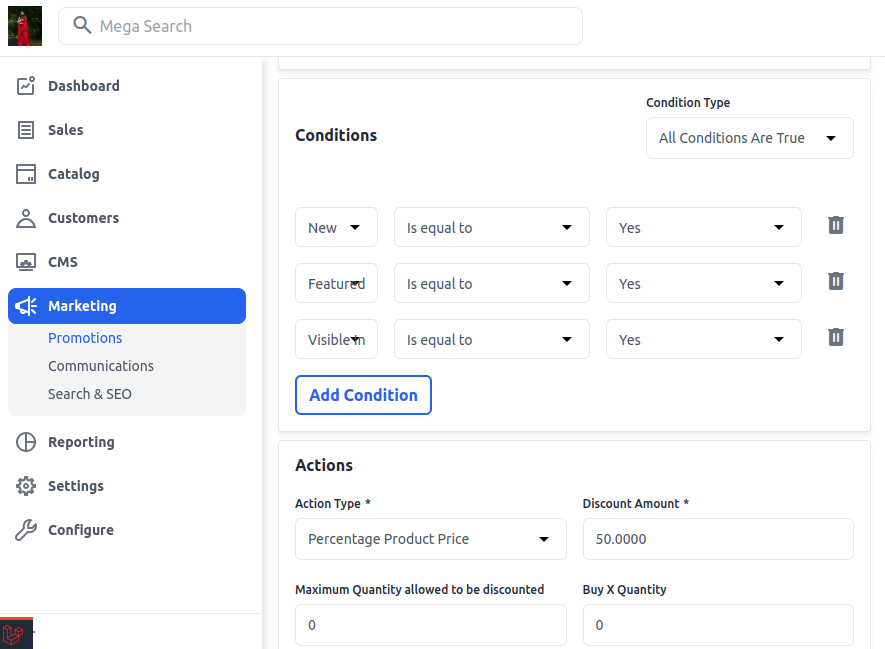 How to create promotions in Bagisto using cart rules