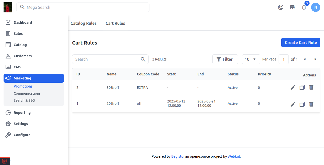 How to create promotions in Bagisto