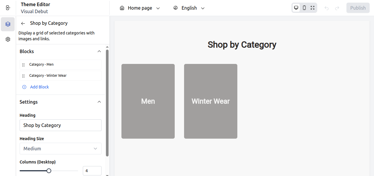 Customize storefront using Bagisto Visual