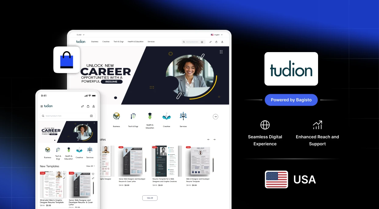 Tudion: USA Career Services Firm Leverages Bagisto for Digital Growth