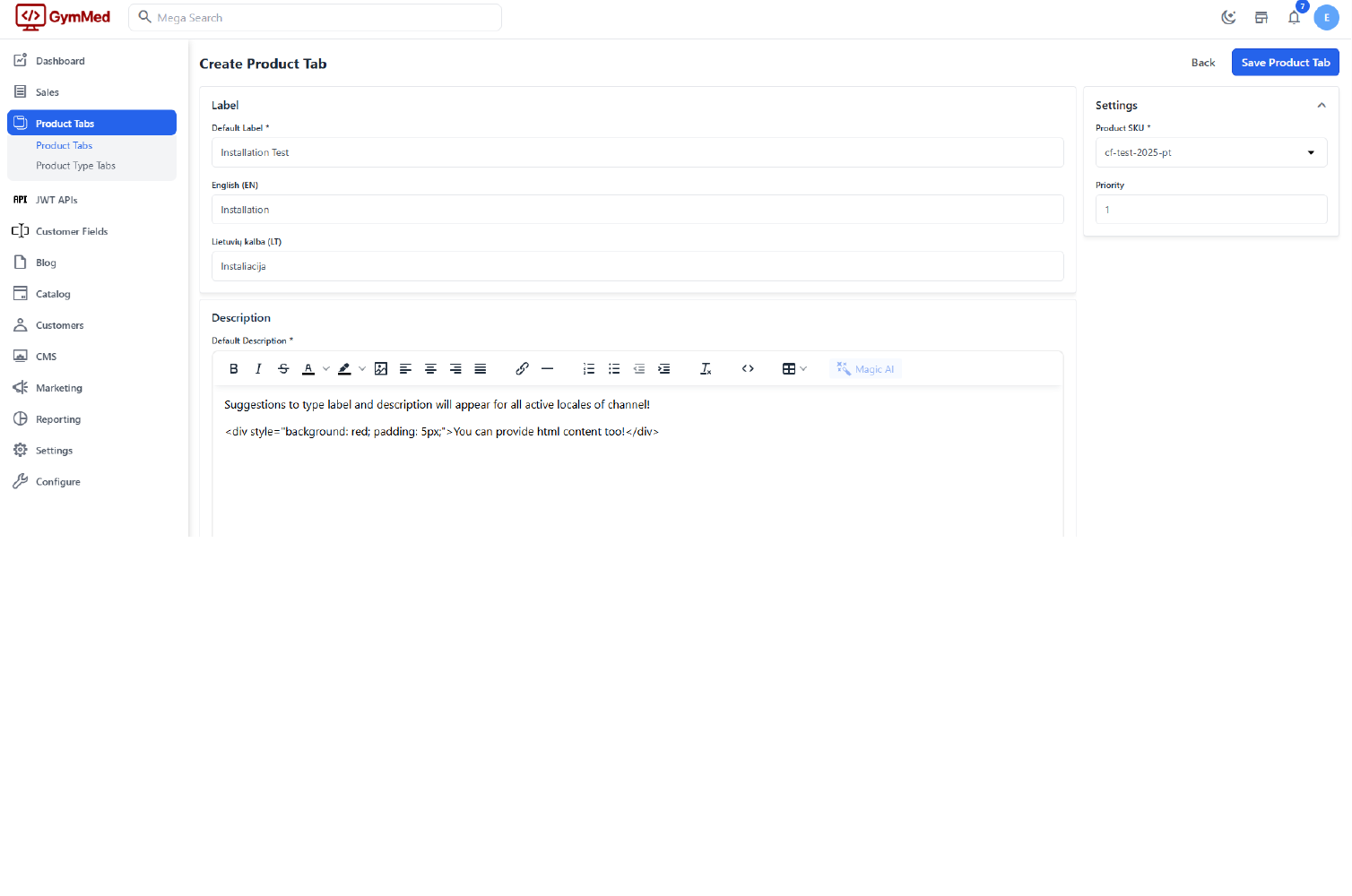 Bagisto Product Tabs Extensions Slider Image 1
