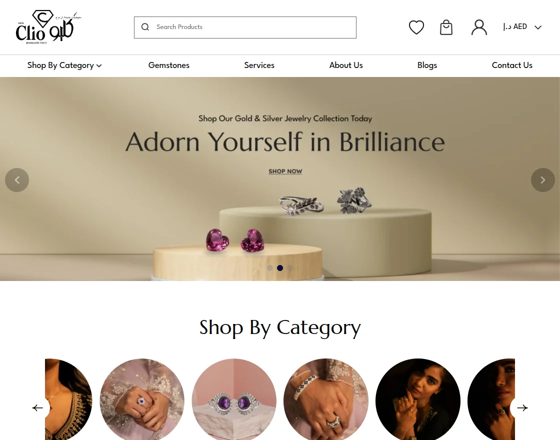 cliojewellery homepage