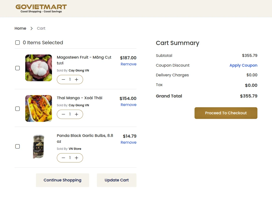 govietmart checkout