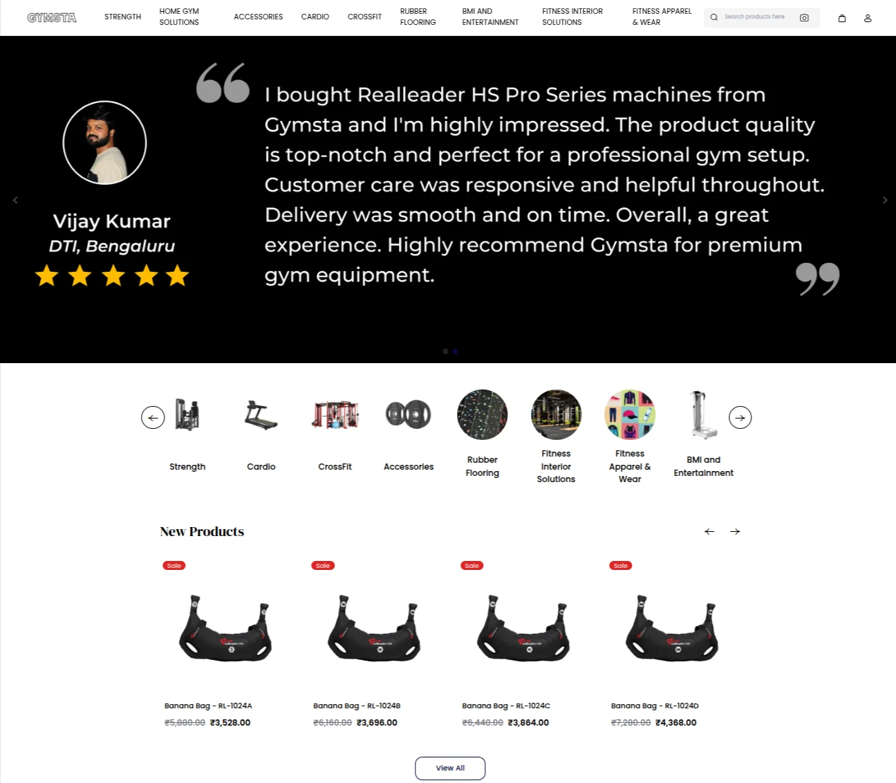 gymsta store configuration and presentation