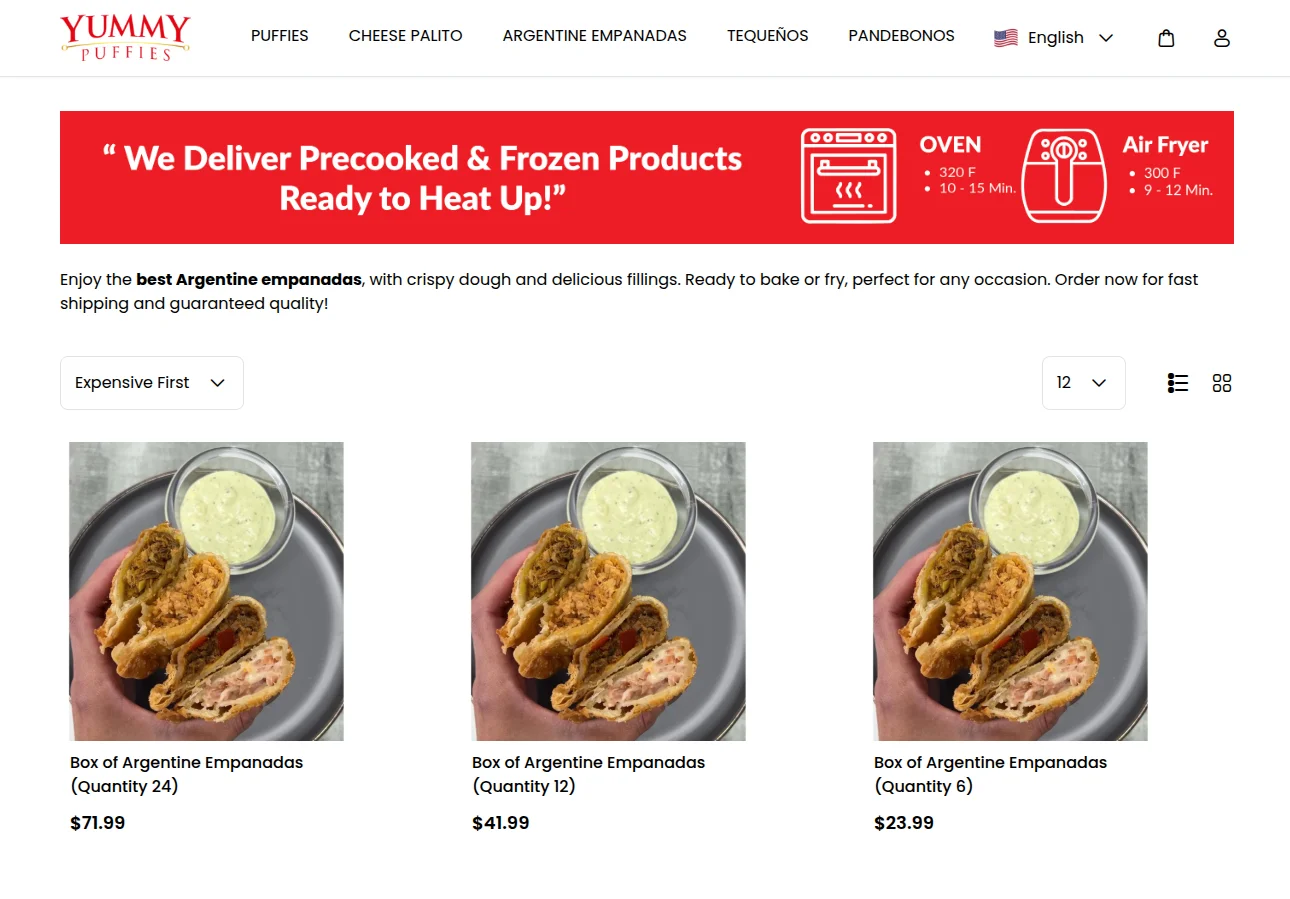 yummy-puffies-bagisto-case-study-categorypage