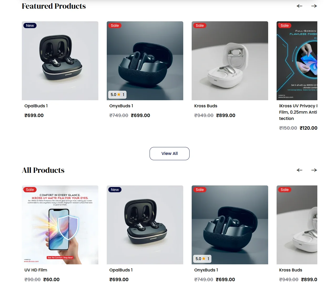 Ikrosss store configuration and product.