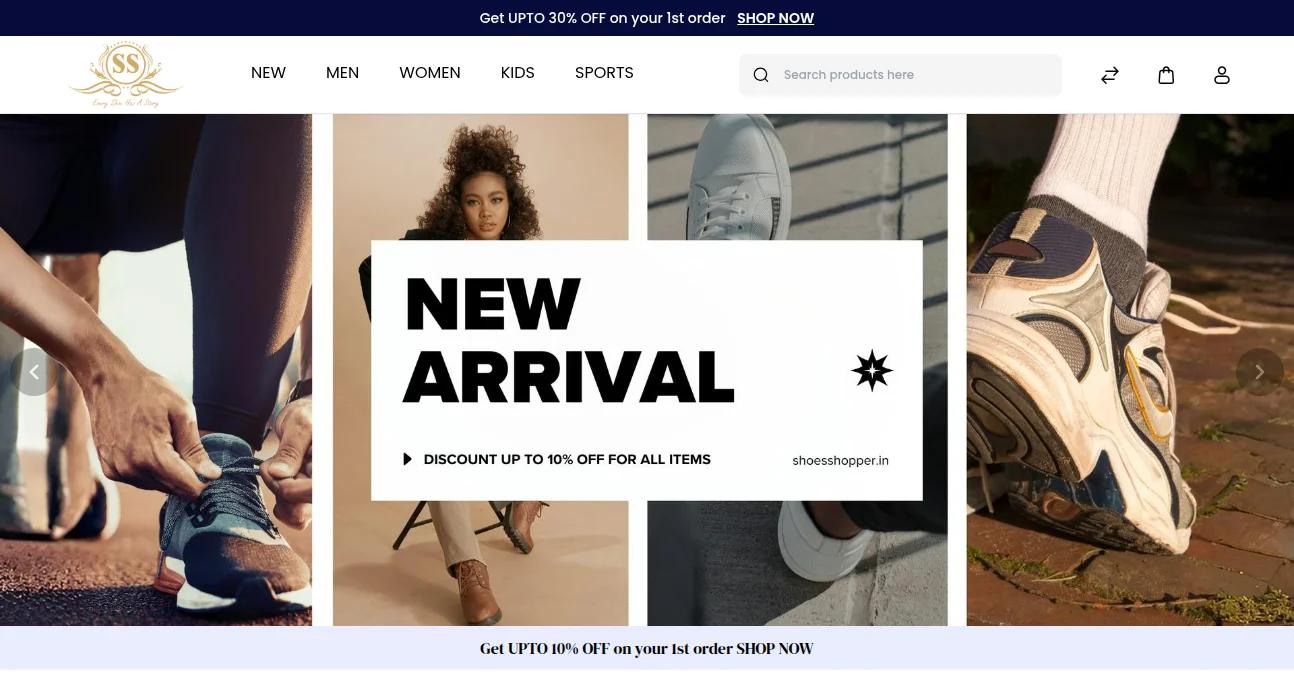 shoe-shopper-bagisto-casestudy-homepage
