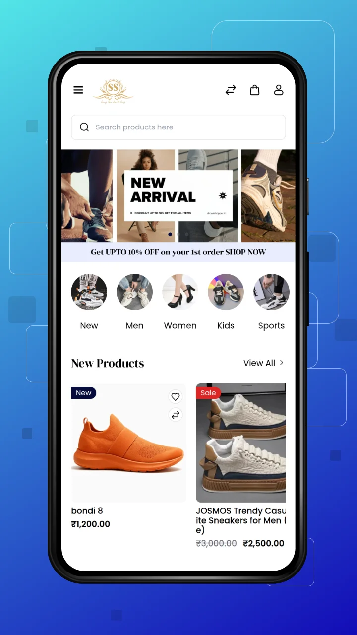shoe-shopper-bagisto-casestudy-homescreen