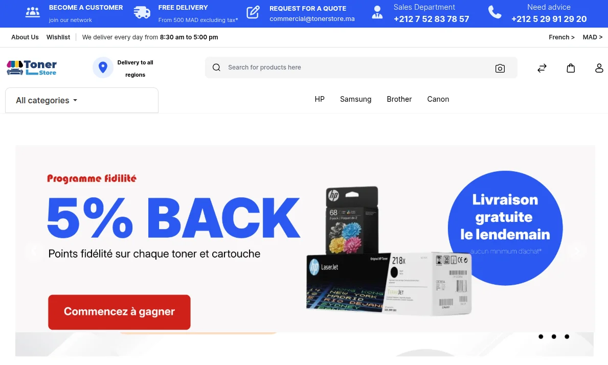 tonerstore-bagisto-casestudy-homepage