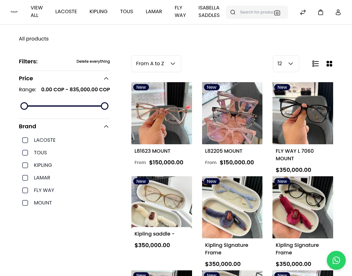 webkul bagisto isabella vision product listing
