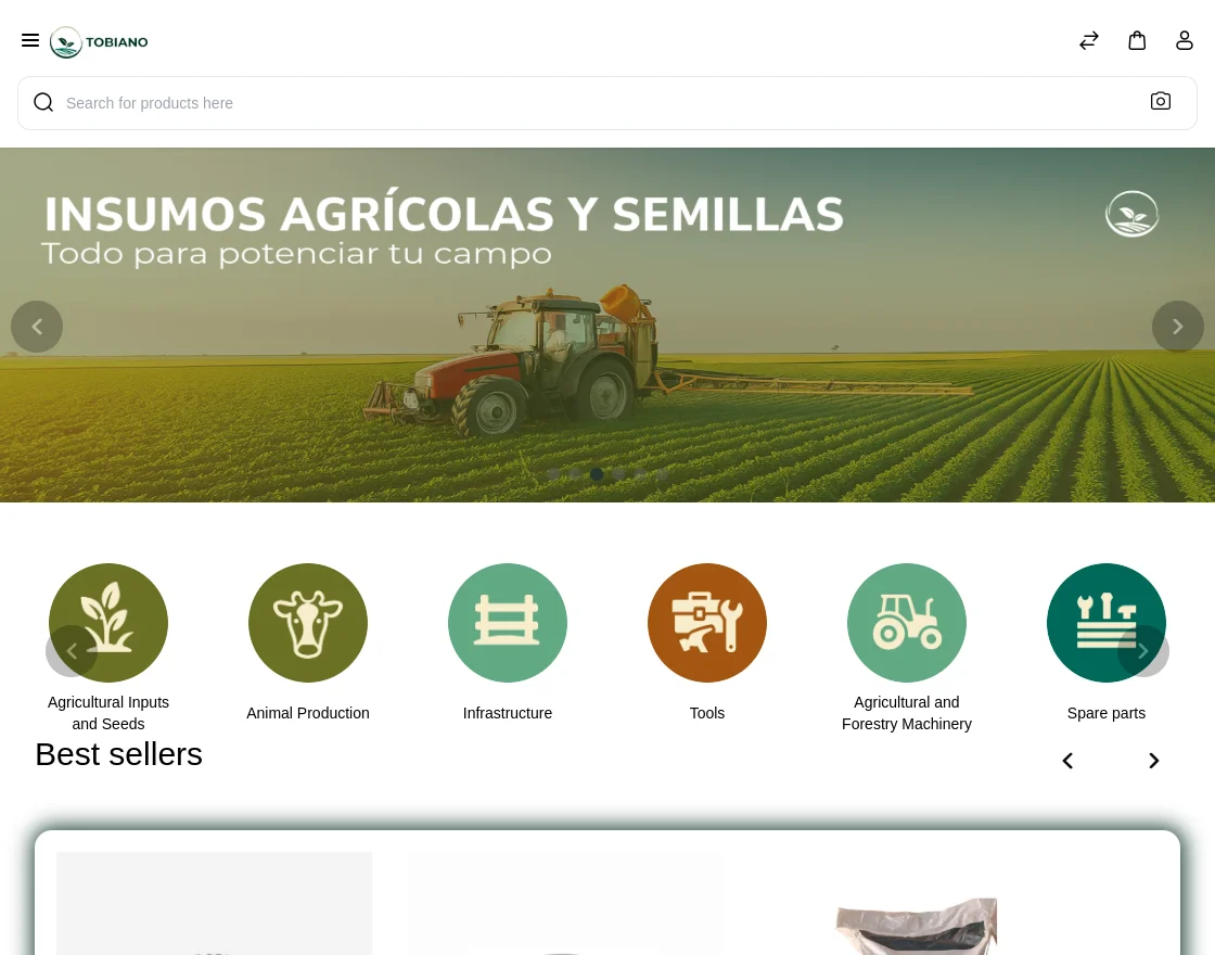 bagisto tobiano homepage