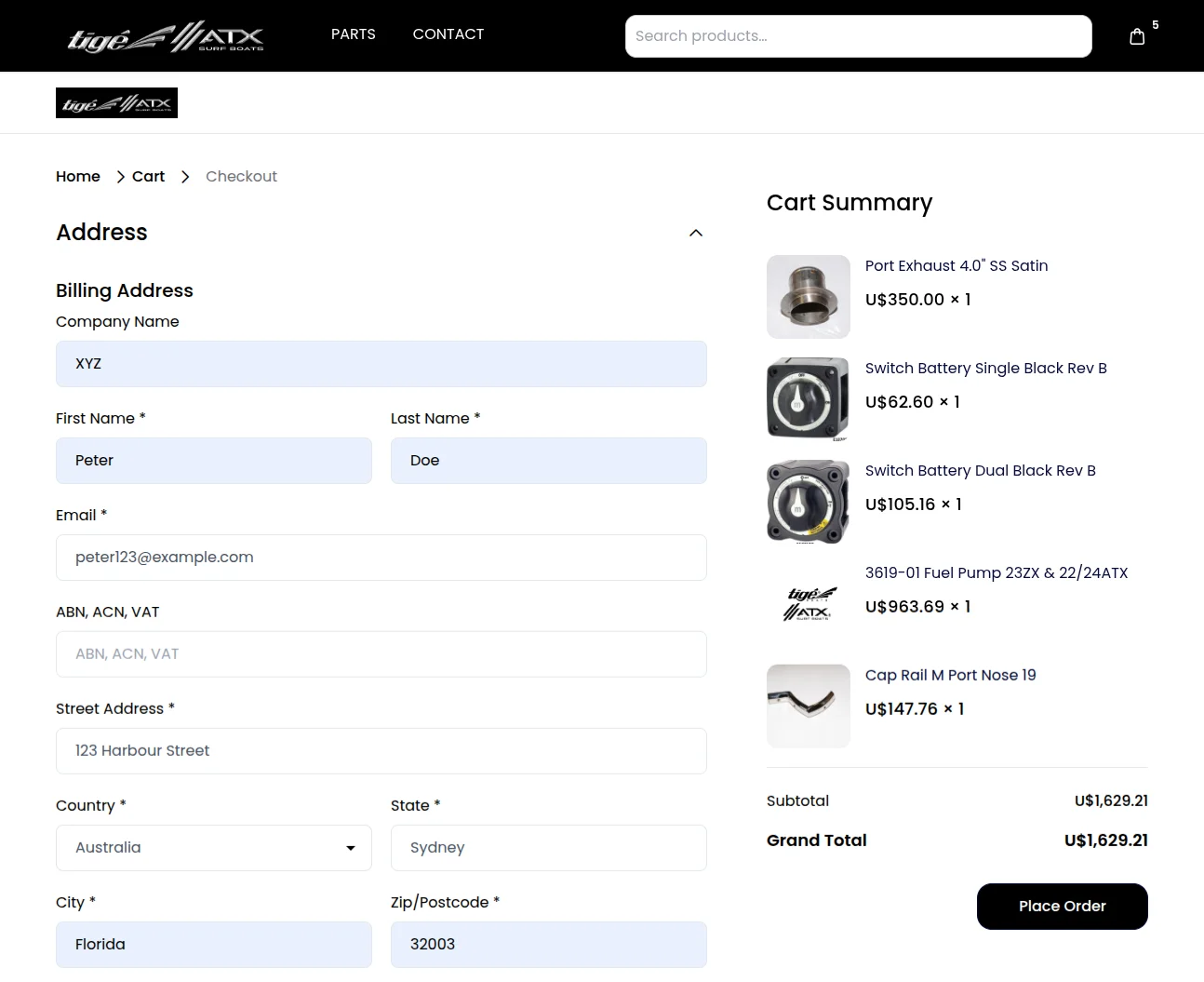 bagisto-tigeboats-checkout