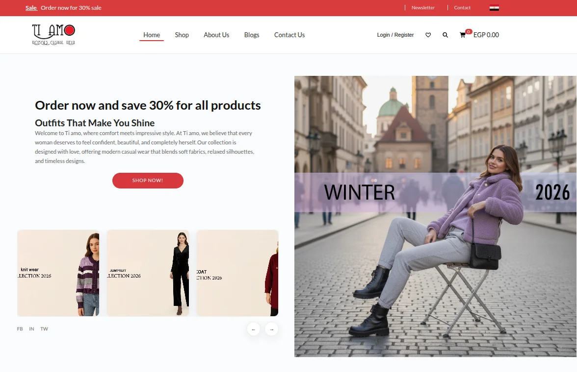 tiamo-bagisto-casestudy-homepage