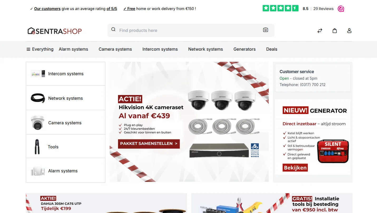 sentrashop-case-study-homepage