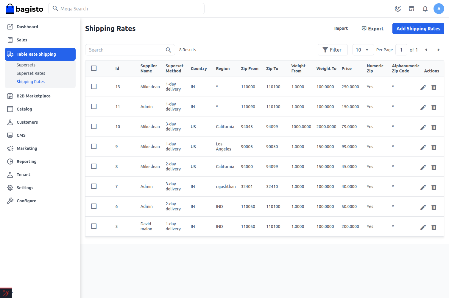 Laravel eCommerce Multi-Tenant B2B Marketplace Table Rate Shipping Slider Image 1