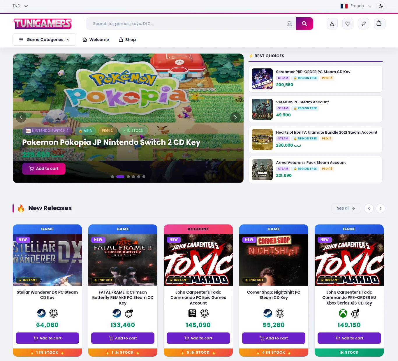 webkul bagisto tunigamers homepage extended