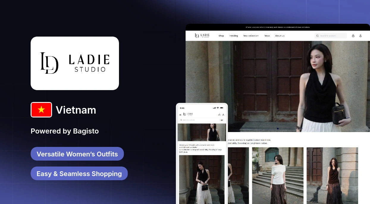 Ladie Studio: Vietnamese Fashion Brand Launches Online Store on Bagisto