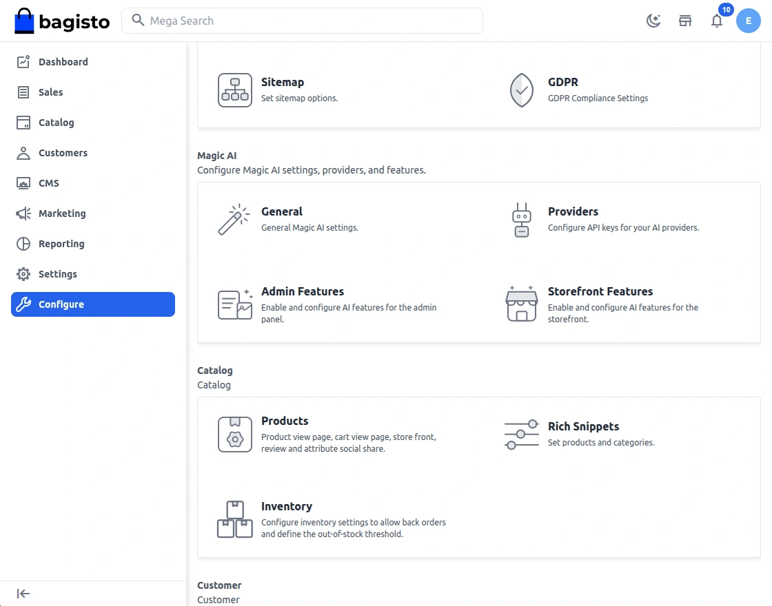 Bagisto version 2.4.2 magic-ai