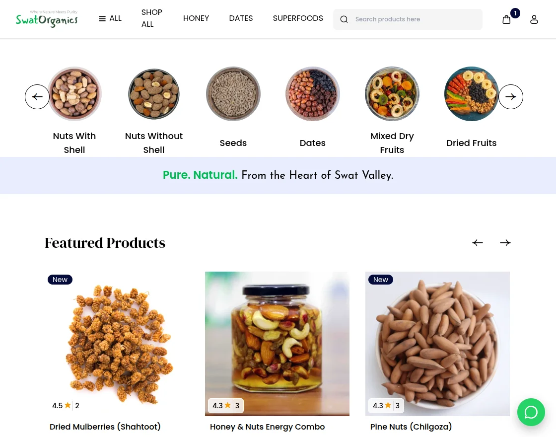 webkul bagisto swatorganics homepage