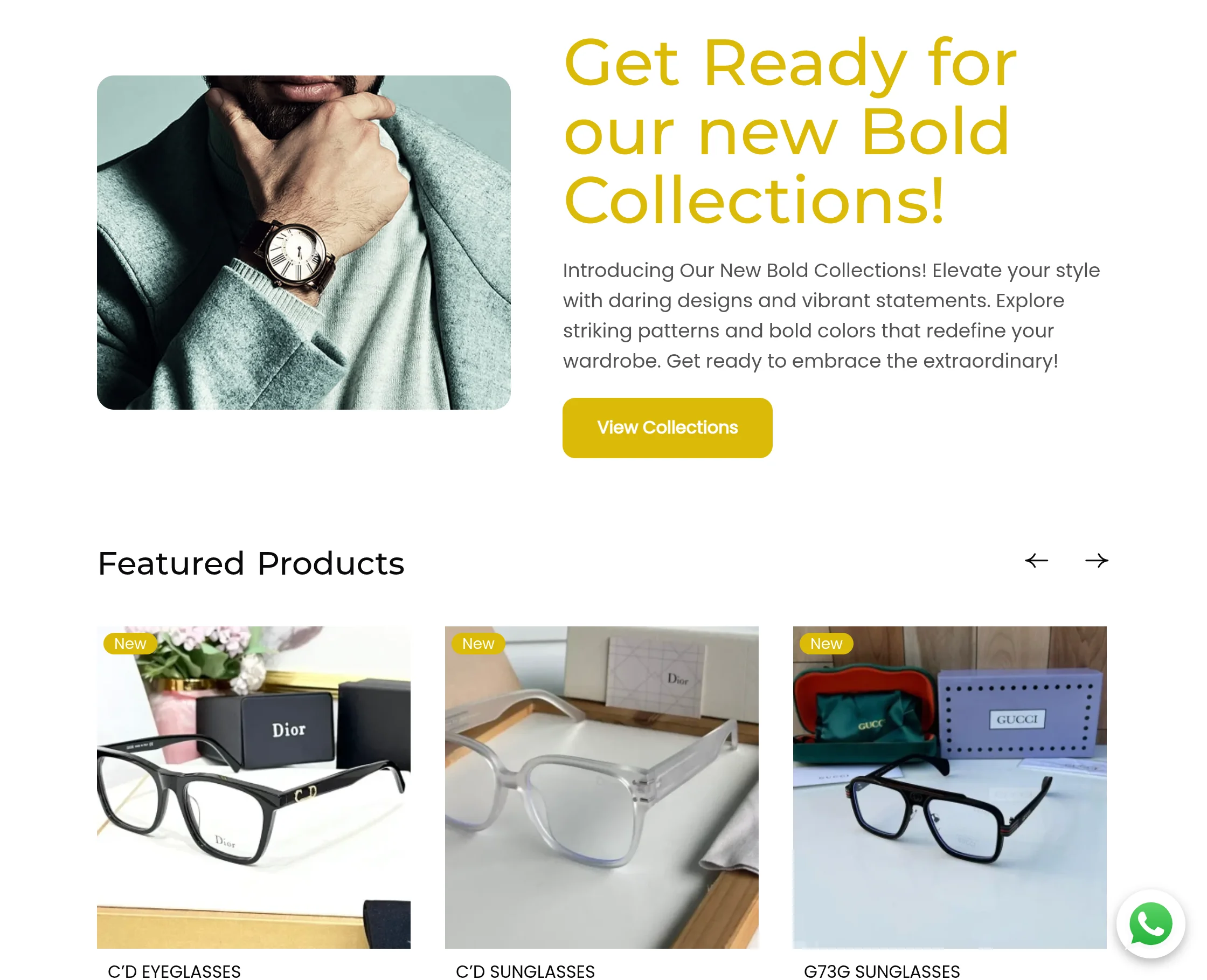 webkul bagisto watchnglasses homepage