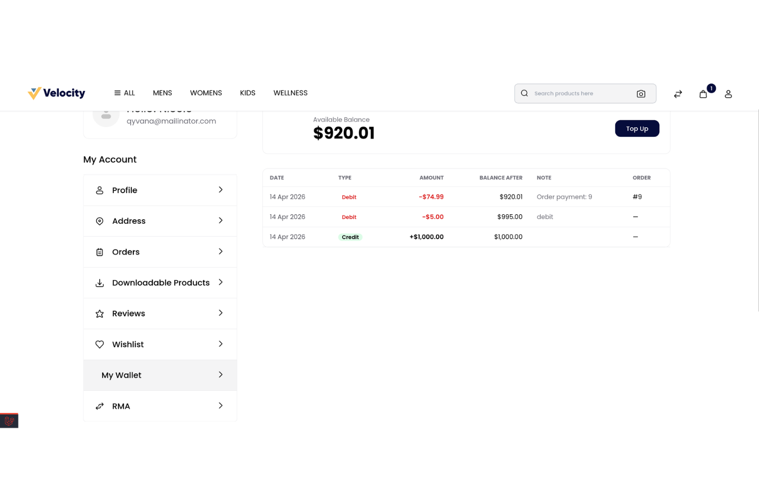 Wallet for Bagisto Slider Image 0