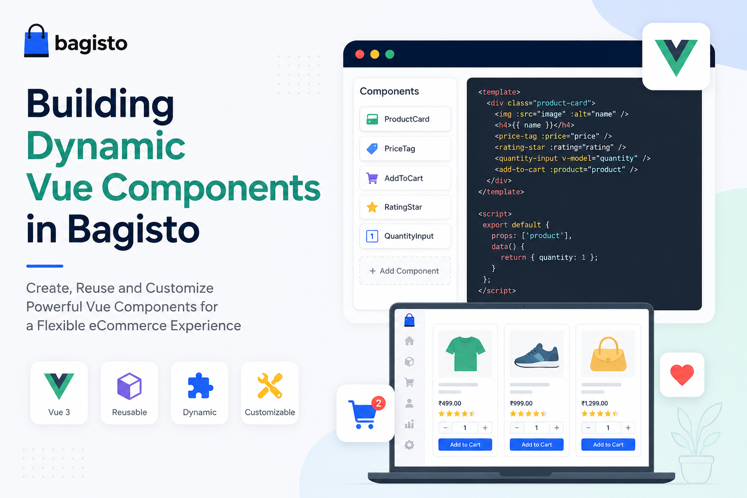 Dynamic Vue component in Bagisto rendering inside the admin panel