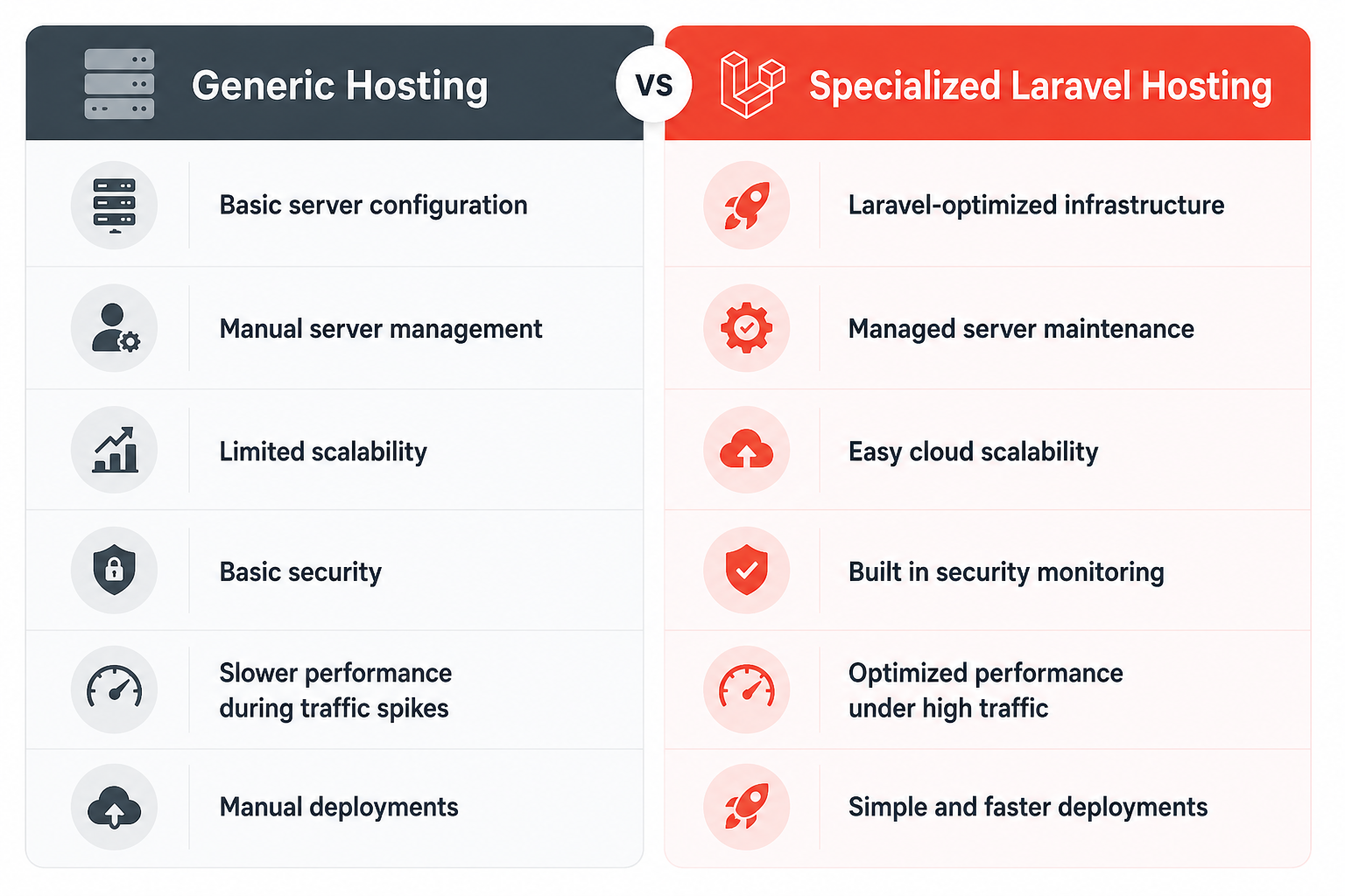 Generic Hosting vs Specialized Laravel Hosting