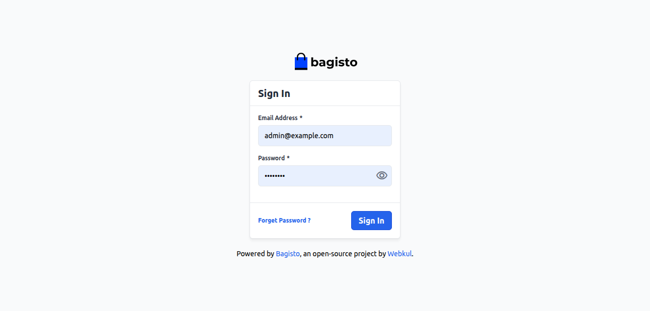 Launch Your Bagisto Application