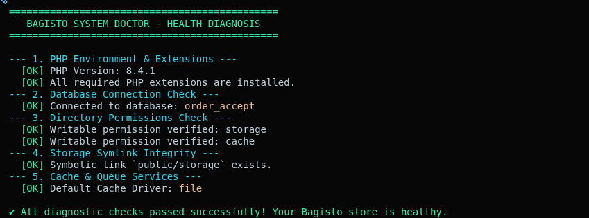 php artisan doctor output