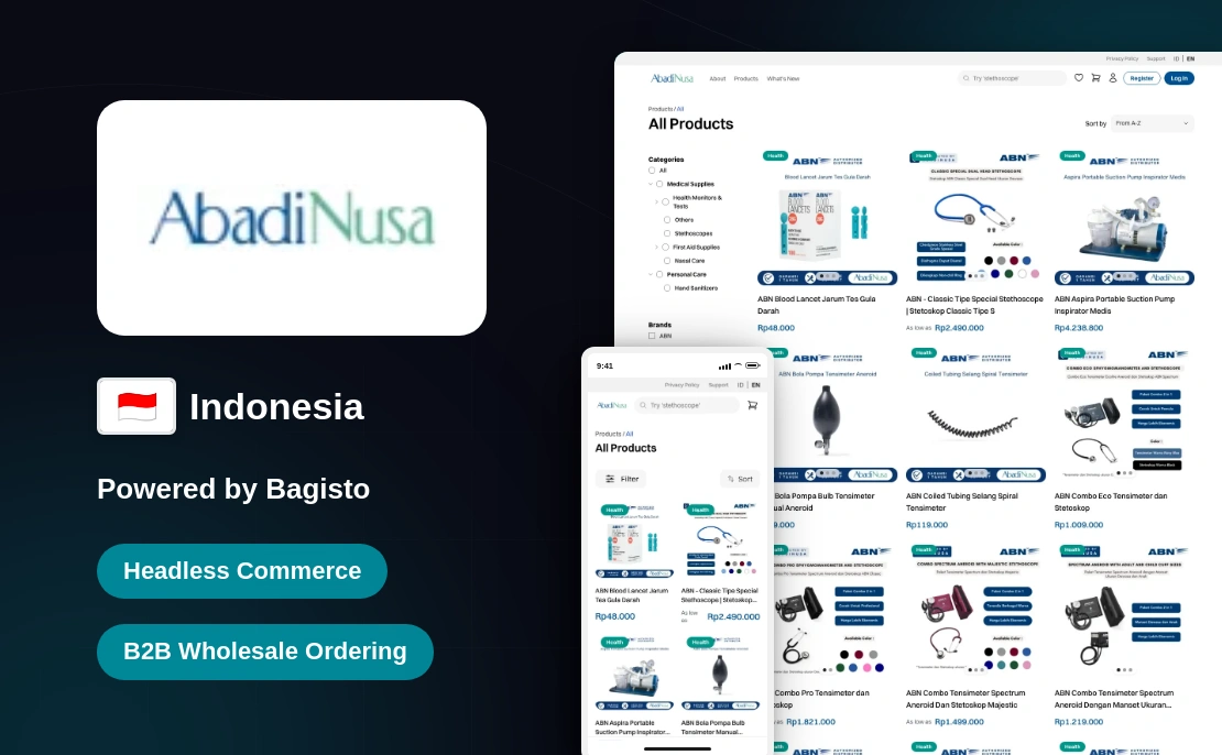 AbadiNusa: An Indonesian Distributor on a Bagisto Headless Storefront